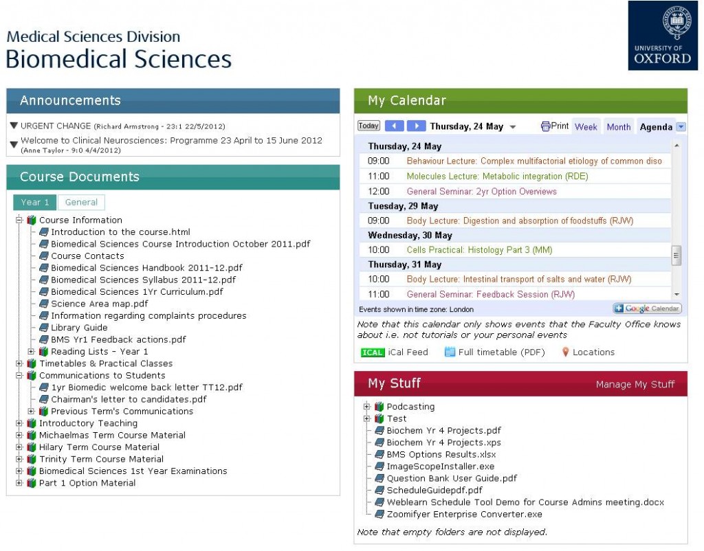 Biomedical Sciences Portal Page